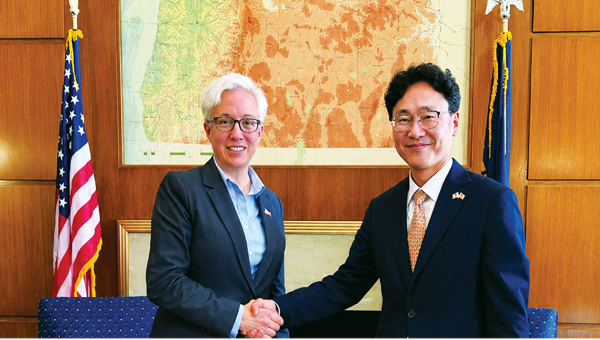 장성길 총영사-코텍 오레곤 주지사 첫 회담